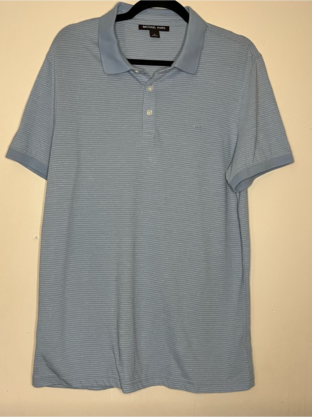 Michael Kors Men's Pale Blue Striped Polo